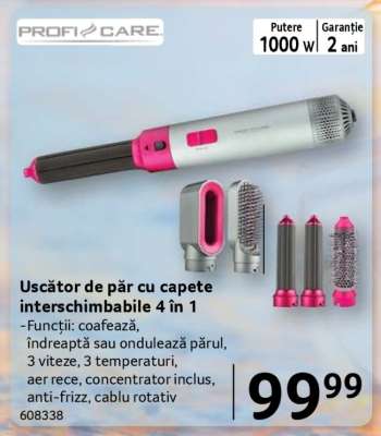 Uscător de păr cu capete interschimbabile 4 în 1