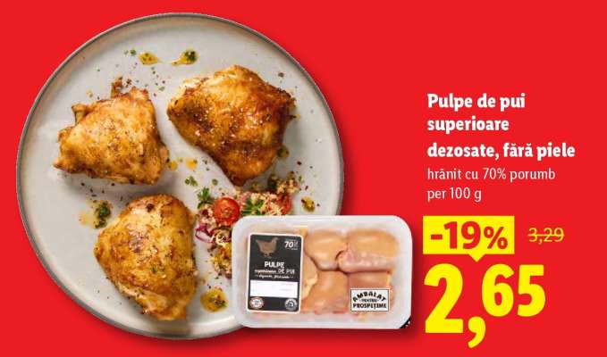 Pulpe de pui superioare dezosate fără piele