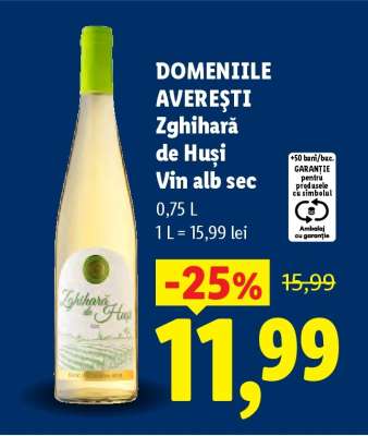 DOMENIILE AVEREȘTI Zghihară de Huși Vin alb sec