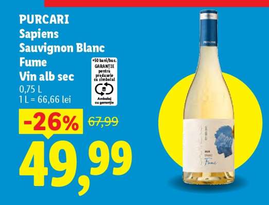 PURCARI Sapiens Sauvignon Blanc Fume Vin alb sec