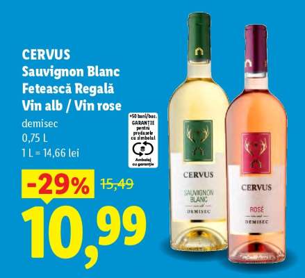 CERVUS Sauvignon Blanc Fetească Regală Vin alb / Vin rose