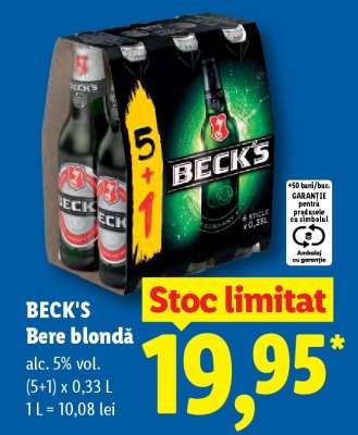 BECK‘S Bere blondă