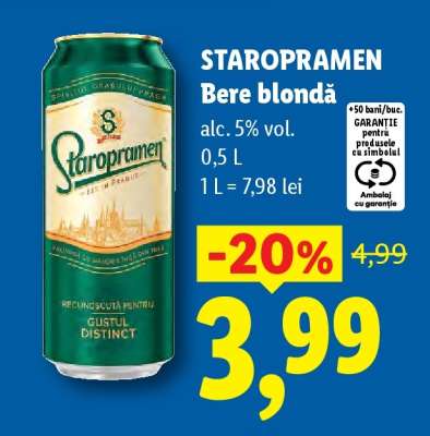 STAROPRAMEN Bere blondă
