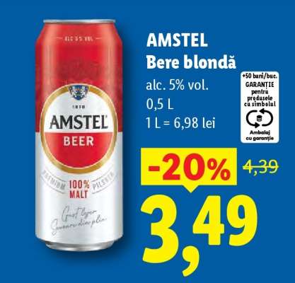 AMSTEL Bere blondă