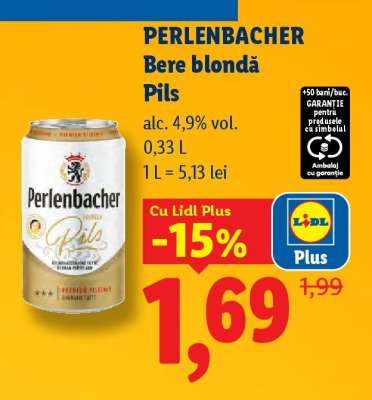 Perlenbacher Bere blondă Pils