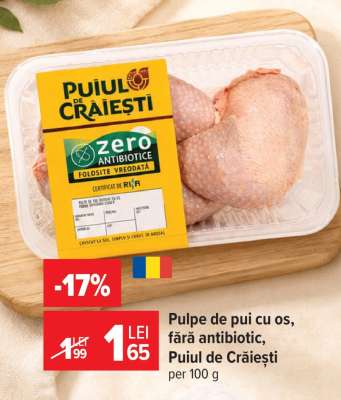 Pulpe de pui cu os, fără antibiotic, Puiul de Crăiești