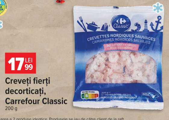 Creveți fierți, decorticați Carrefour Classic