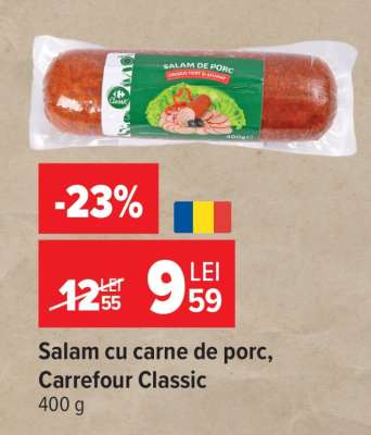 Salam cu carne de porc Carrefour Classic