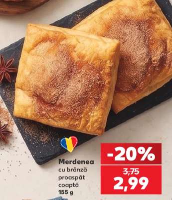 Merdenea cu brânză proaspăt coaptă
