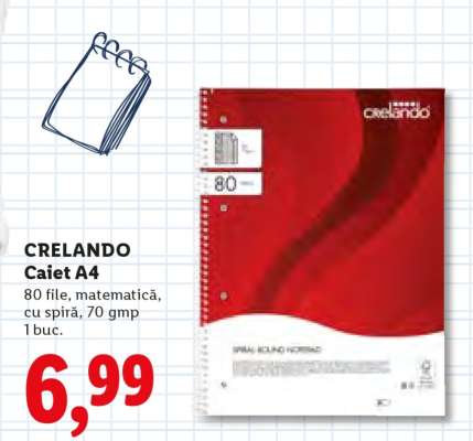 CRELANDO Caiet A4