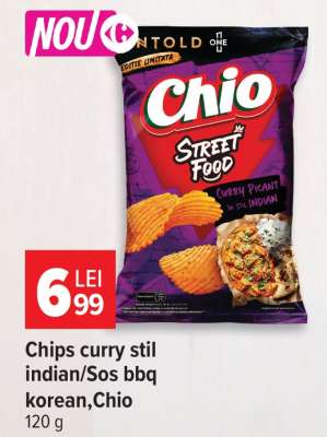 Chips curry stil indian/Sos bbq korean, Chio