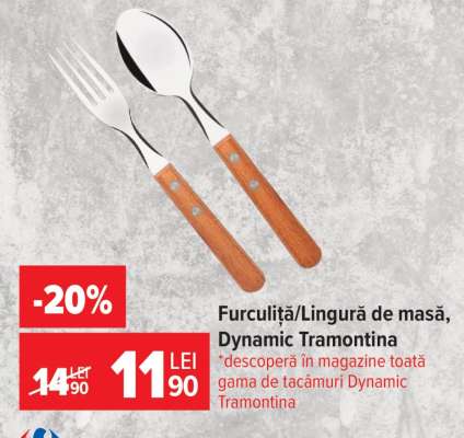 Furculiță/Lingură de masă, Dynamic Tramontina