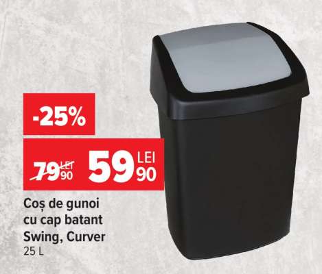 Coș de gunoi cu cap batant Swing, Curver