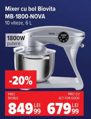Mixer cu bol Biovita MB-1800-NOVA