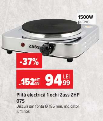 Plită electrică 1 ochi Zass ZHP 07S