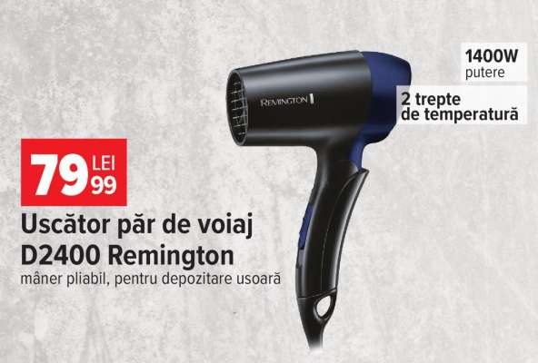Uscător păr de voiaj D2400 Remington