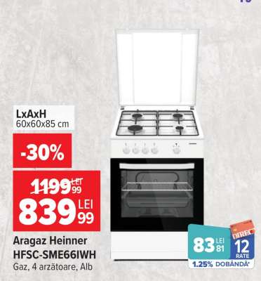 Aragaz Heinner HFSC-SME66IWH