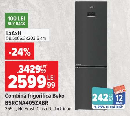 Combină frigorifică Beko B5RCNA405ZXBR
