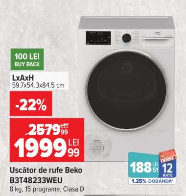 Uscător de rufe Beko B3T48233WEU