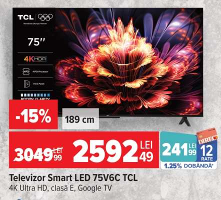 Televizor Smart LED 75V6C TCL