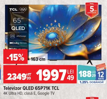 Televizor QLED 65P71K TCL