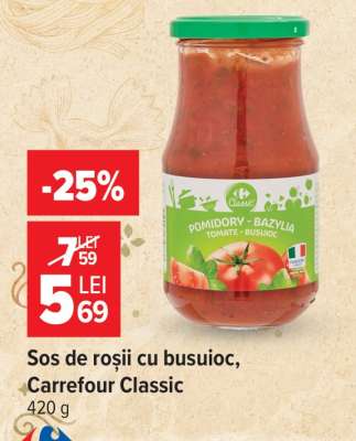 Sos de roșii cu busuioc, Carrefour Classic