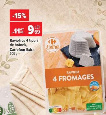 Ravioli cu 4 tipuri de brânză, Carrefour Extra