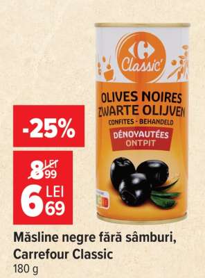 Măsline negre fără sâmburi, Carrefour Classic