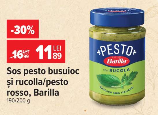Sos pesto busuioc și rucolla/pesto rosso, Barilla