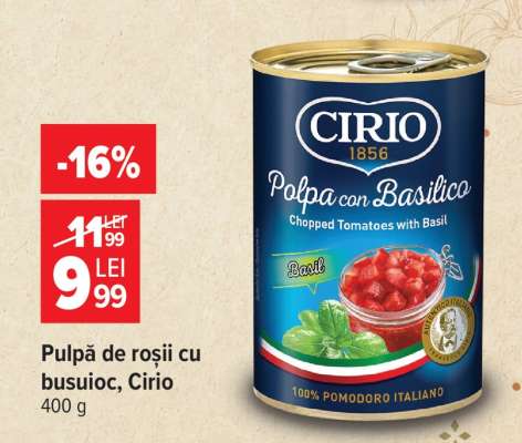 Pulpă de roșii cu busuioc, Cirio