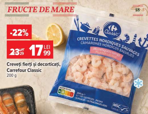 Creveți fierți și decorticați, Carrefour Classic