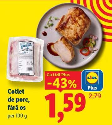 Cotlet de porc fără os