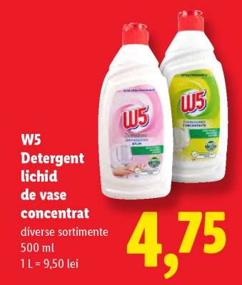 W5 Detergent lichid de vase concentrat