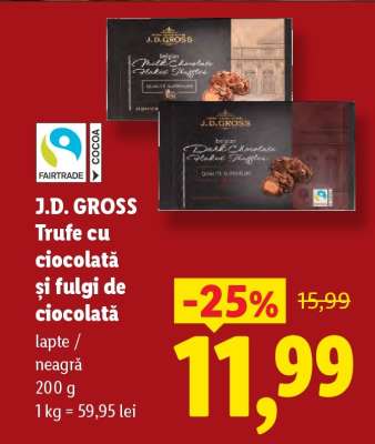 J.D. Gross Trufe cu ciocolată și fulgi de ciocolată