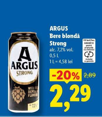 ARGUS Bere blondă Strong