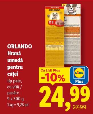 ORLANDO Hrană umedă pentru căței