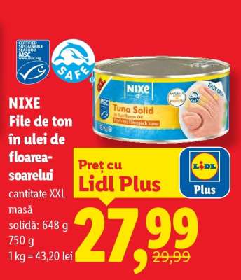 Nixe File de ton în ulei de floarea-soarelui