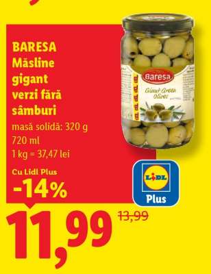 BARESA Măsline gigant verzi fără sâmburi