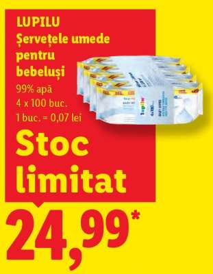 LUPILU Șervețele umede pentru bebeluși