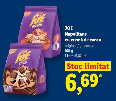 JOE Napolitane cu cremă de cacao