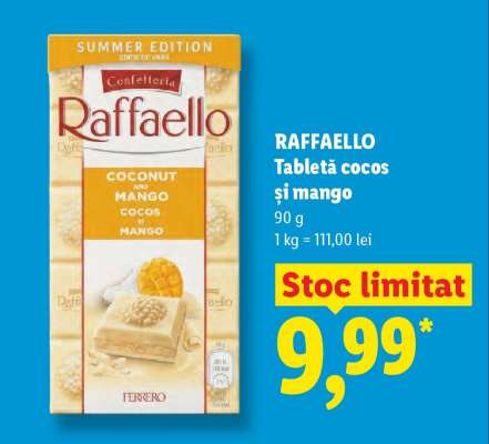 RAFFAELLO Tabletă cocos și mango