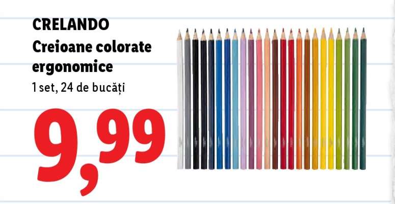 CRELANDO Creioane colorate ergonomice