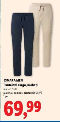 ESMARA MEN Pantaloni cargo, bărbați