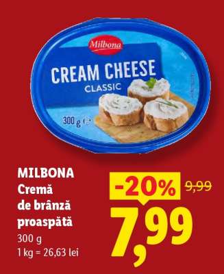 Milbona Cremă de brânză proaspătă