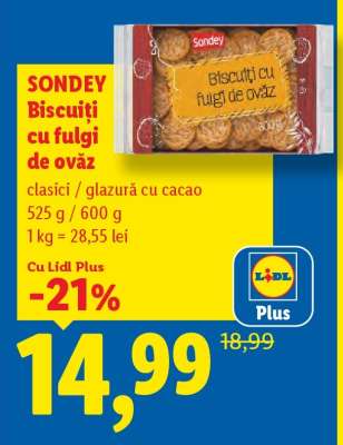 SONDEY Biscuiți cu fulgi de ovăz
