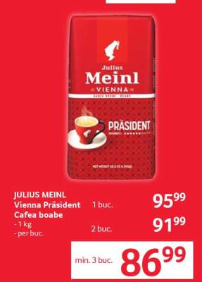 JULIUS MEINL Vienna Präsident Cafea boabe