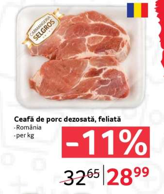 Ceafă de porc dezosată feliată