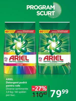 ARIEL Detergent pudră pentru rufe