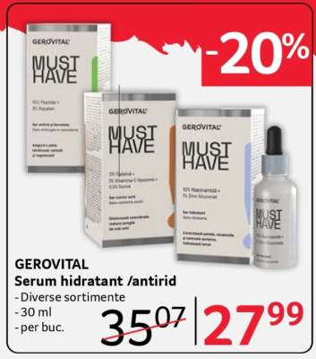 GEROVITAL Serum hidratant /antirid