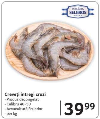Creveți întregi cruzi